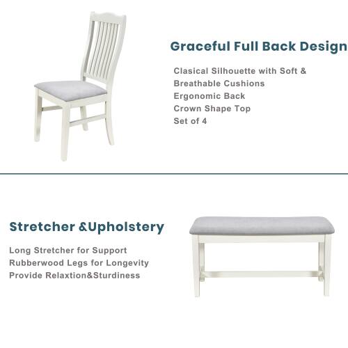 Graceful Full Back Design  
Classical Silhouette with Soft & Breathable Cushions  
Ergonomic Back  
Crown Shape Top  
Set of 4  

Stretcher & Upholstery  
Long Stretcher for Support  
Rubberwood Legs for Longevity  
Provide Relaxation & Sturdiness