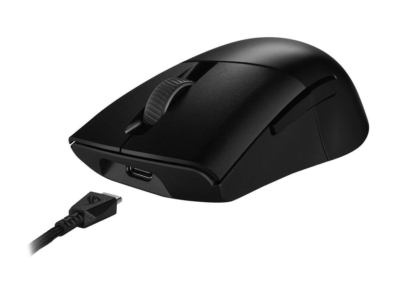 Alt View 5. ASUS - Asus ROG Keris Wireless Mouse, Tri-mode, 36000 DPI, 5 Buttons, SpeedNova, Replaceable Switches, Paracord, Black - Black.