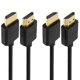 Cmple.com - Cmple - 2 Pack - Ultra Thin HDMI Cable 3 Feet High Speed 4k@60Hz Slim Flexible HDMI Cord Type-A - Black