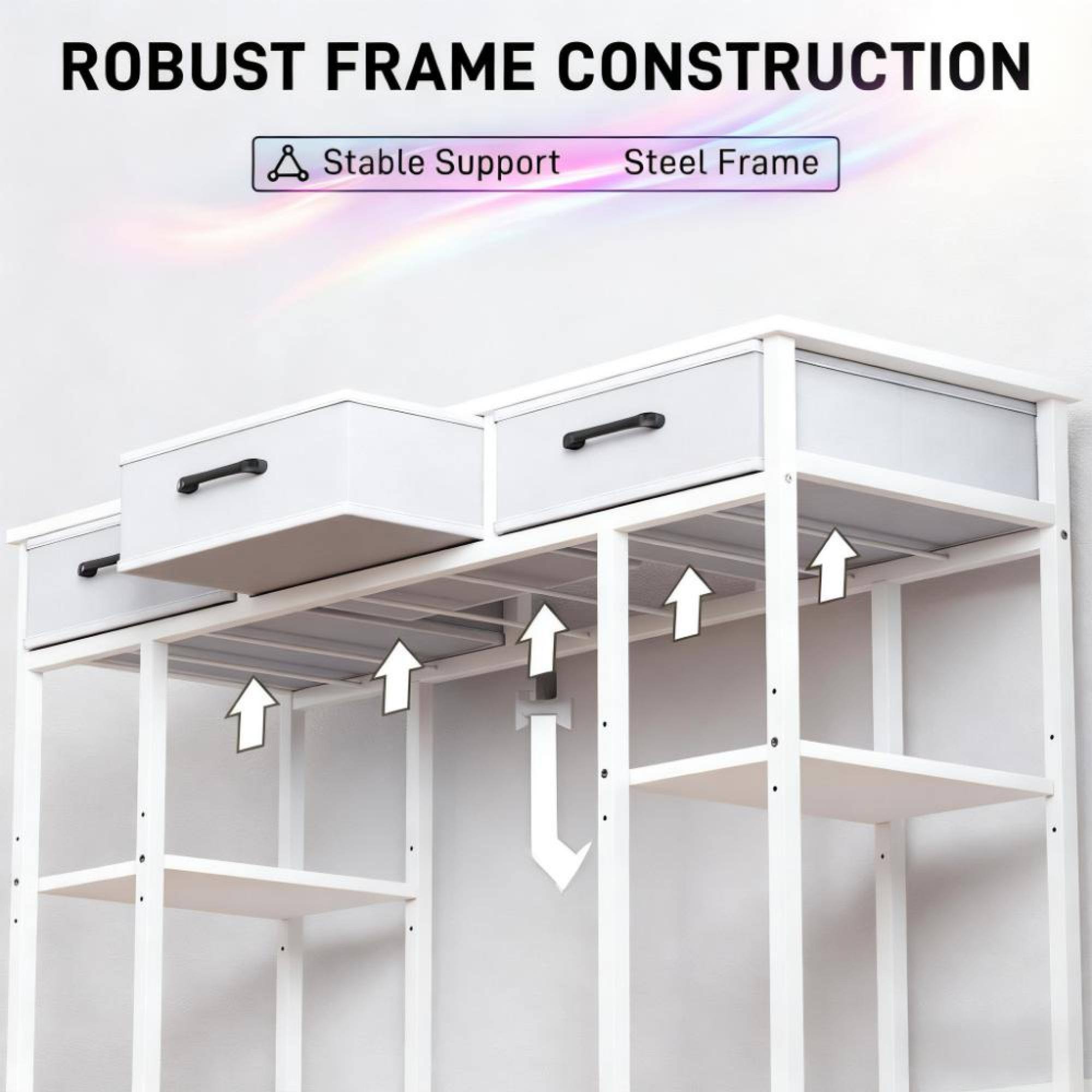 ROBUST FRAME CONSTRUCTION  
Stable Support  
Steel Frame