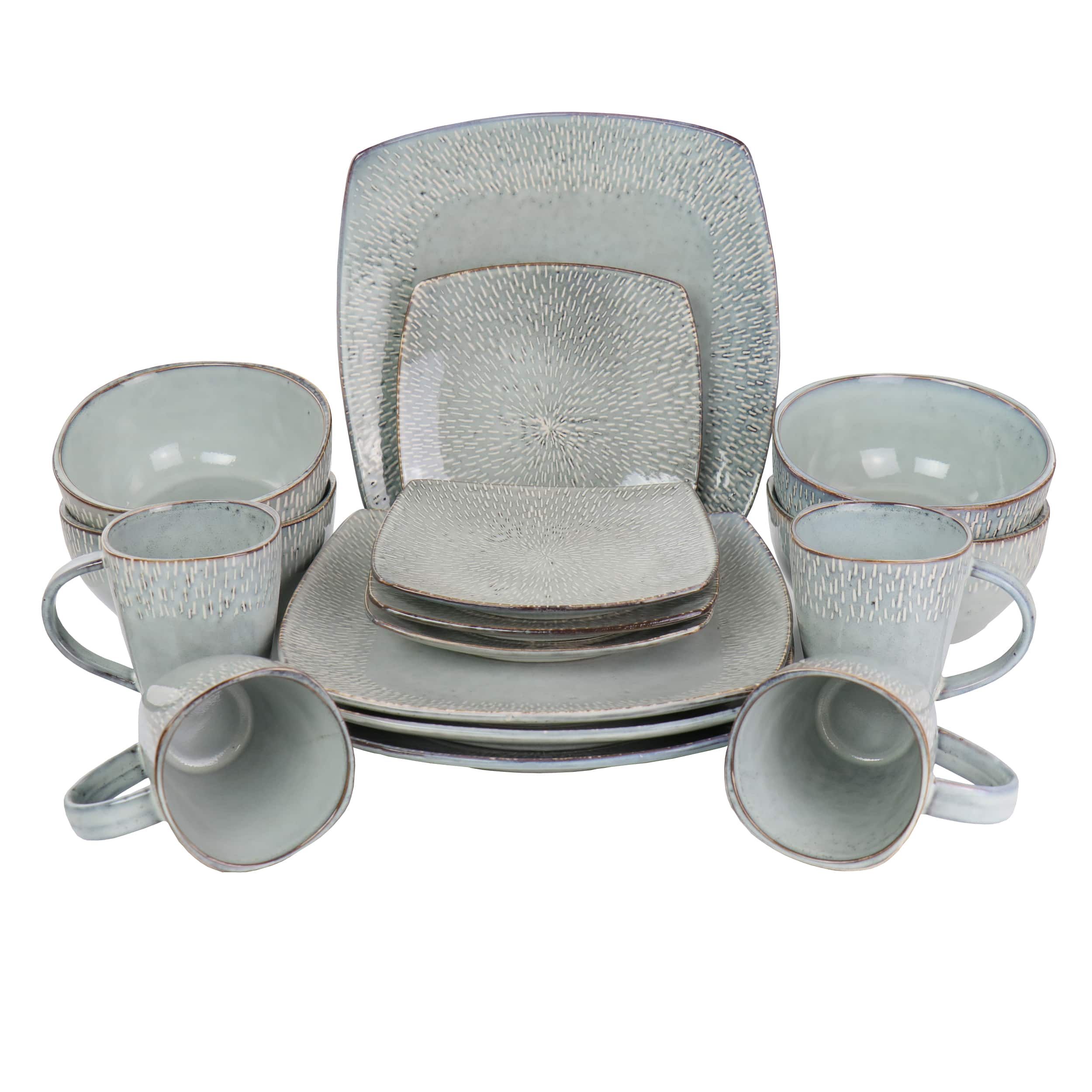 Meritage - 16 Piece Stoneware Dinnerware Set (Service for 4) - Gray