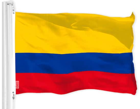 Front. G128 - Colombia Flag, 3 x 5 ft Printed Polyester - Assorted Colors.