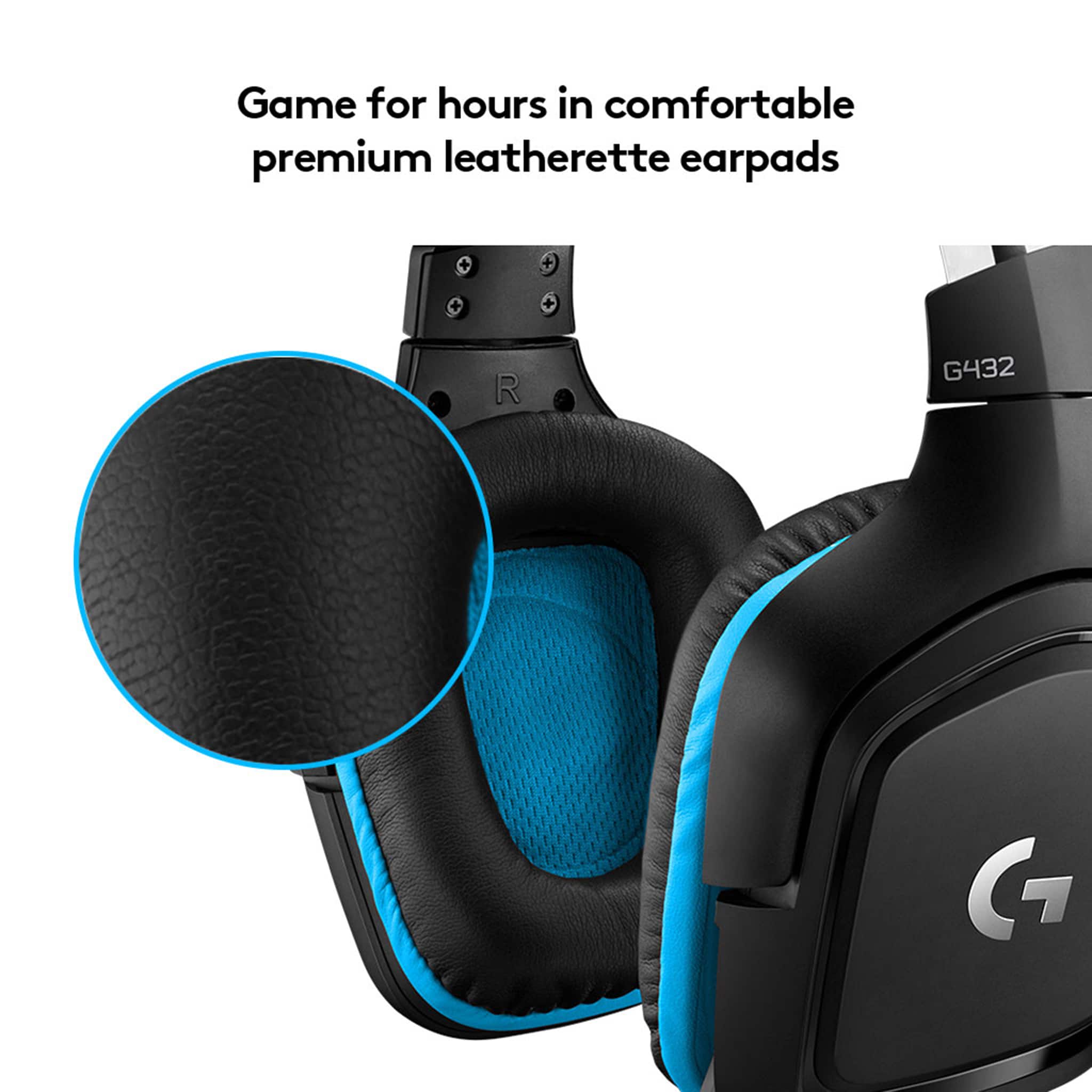 Game for hours in comfortable premium leatherette earpads.