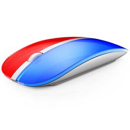 Cozy Serene - Wireless Mouse Silent USB Black 2.4g Portable Slim Computer With Nano Receiver 2400 - Wireless - Red and Blue