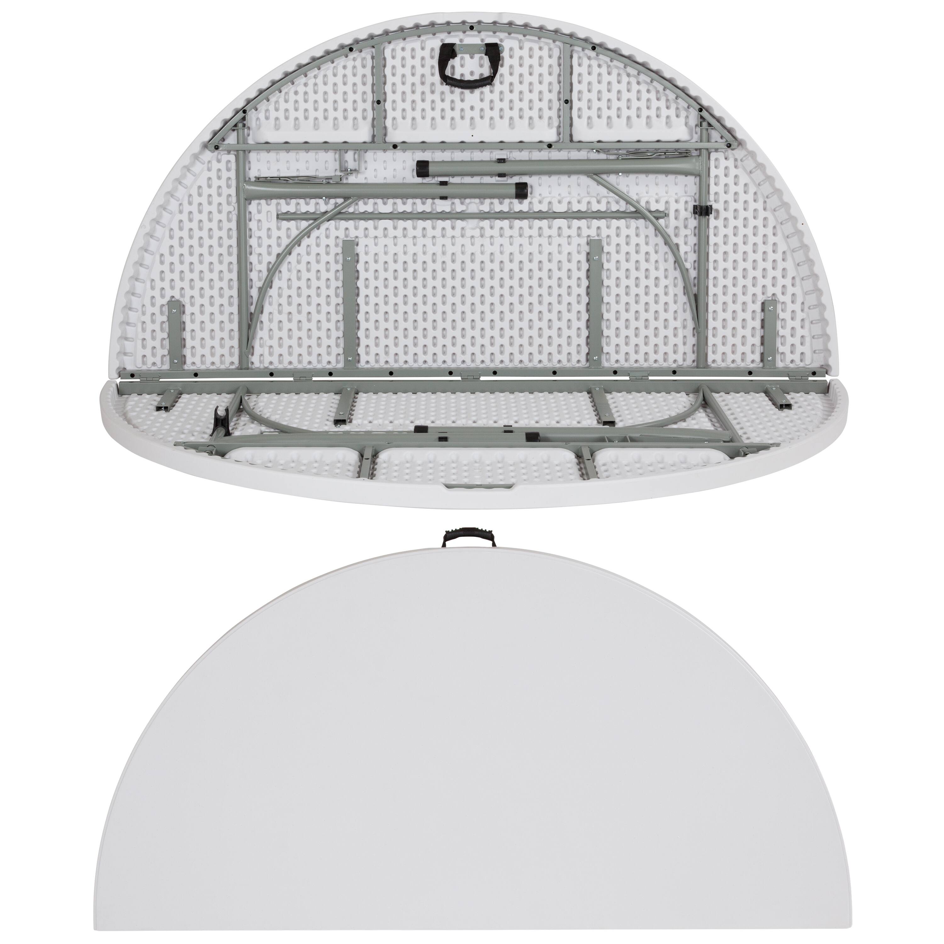 Alt View 13. Alamont Home - Stonewall 6-Foot Round Bi-Fold Granite White Plastic Event Folding Table with Handle - Granite White.