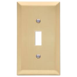 AMERELLE - Century Satin 1 gang Stamped Steel Toggle Wall Plate 1 pk - Brass