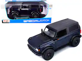 2021 Ford Bronco Wildtrak Dark Blue Metallic with Dark Gray Top "Special Edition" 1/18 Diecast Model Car by Maisto