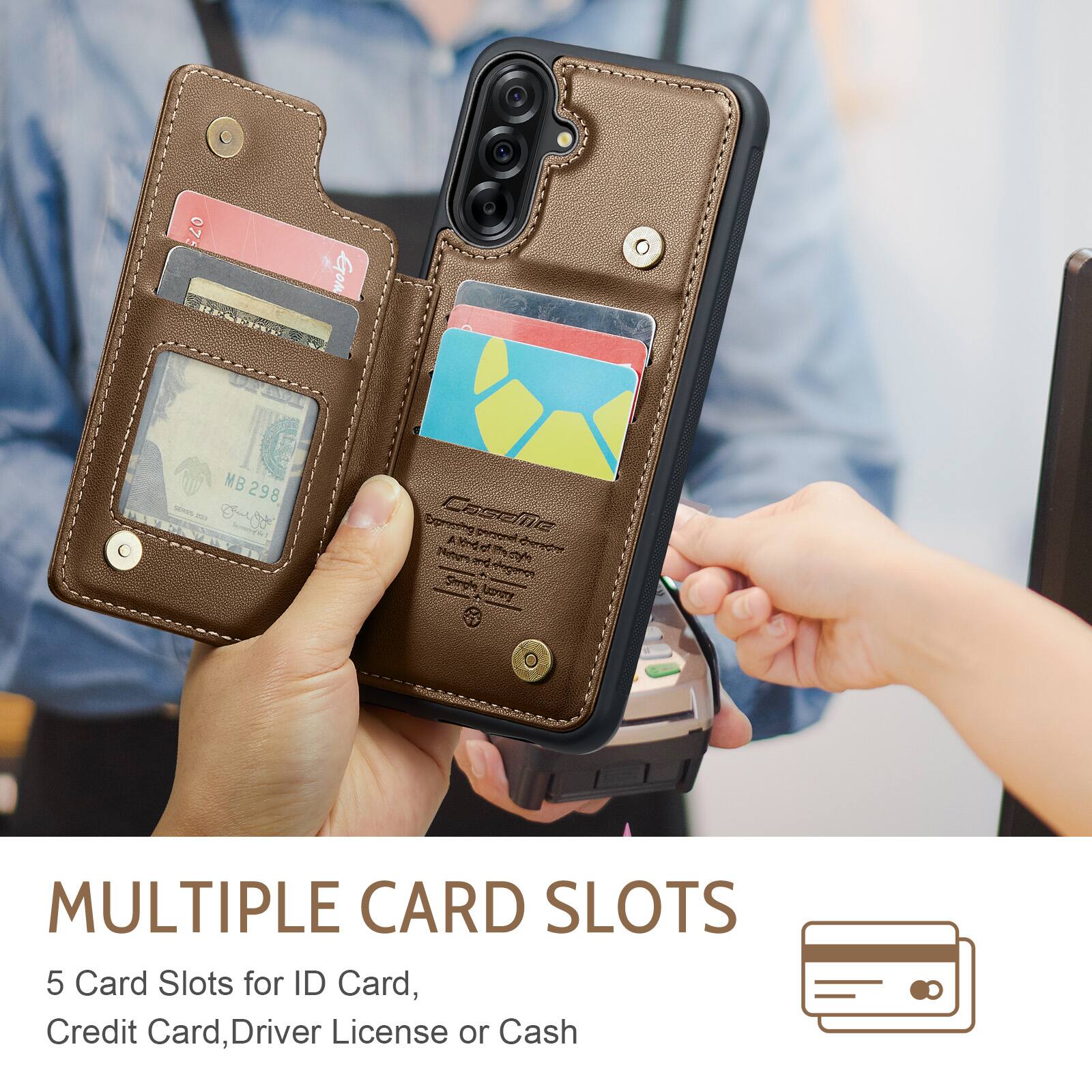 075 Erom MB 298 s - t Dproy CasdlE -othinr A 3ed nooracre d M notho_tasibe and -  Vaudrn OR  on MULTIPLE CARD SLOTS 5 Card Slots for ID Card, Credit Card, Driver License or Cash