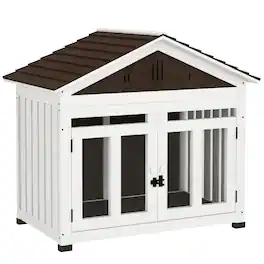 Pawhut - Wooden Dog House Outdoor Indoor for Small, Medium, Large Dogs