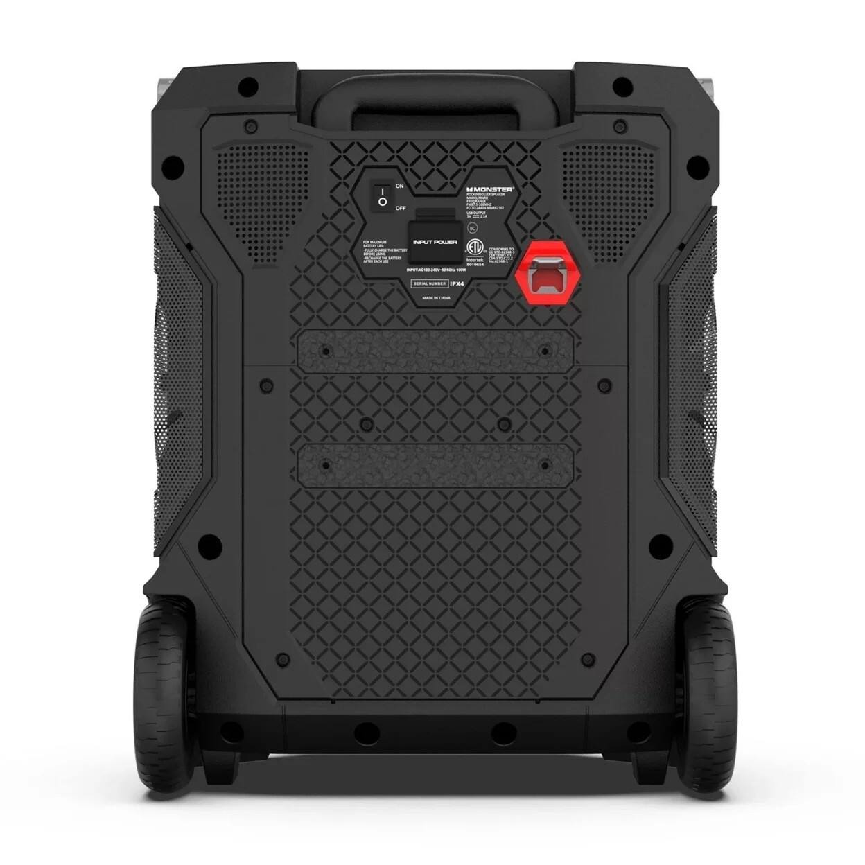 Back. Monster - Rockin’ Roller 360 Indoor/Outdoor Portable Bluetooth Speaker - Black.