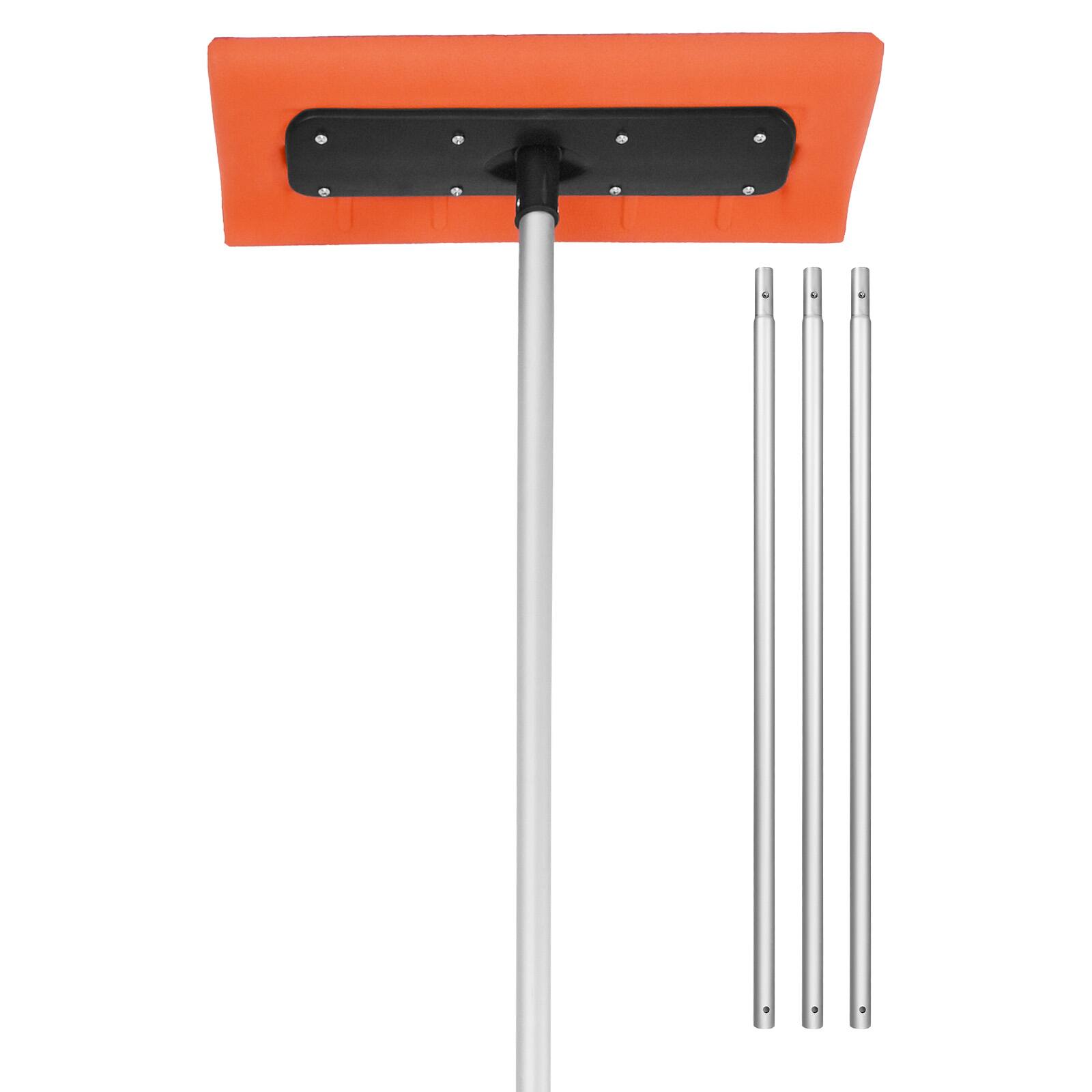Front. VEVOR - Snow Roof Rake, 17.7 in Foam Blade, 7.3-18.4 ft Adjustable Roof Snow Scraper, Extension Tubes & Non-Slip Handle - Sliver.