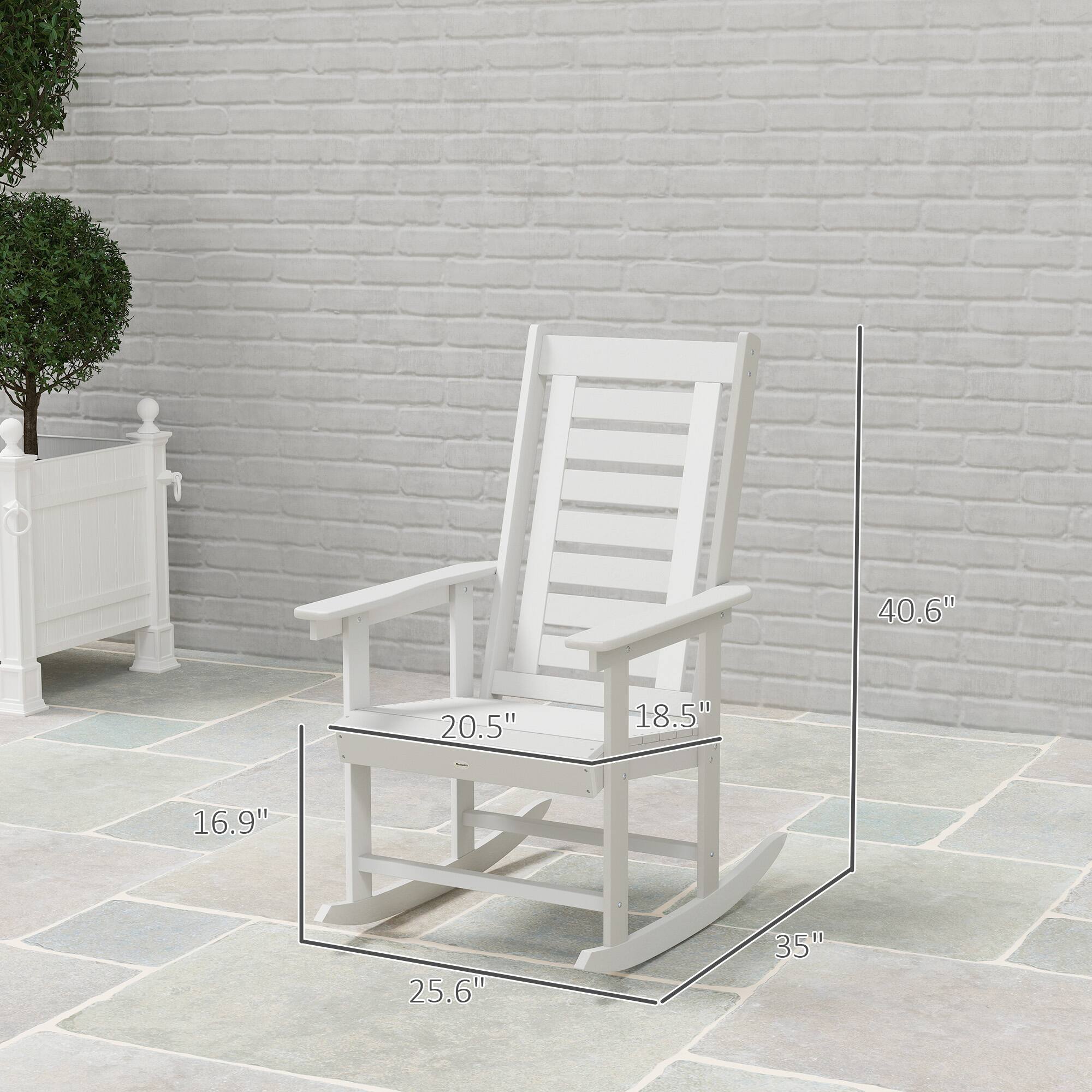 Width: 40.6"
Depth: 25.6"
Height: 35"
Seat height: 16.9"
Back height: 20.5"
Arm height: 18.5"