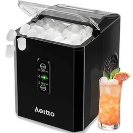 Aeitto - Refurbished Excellent - ICE MAKERS COUNTERTOP 9 ICE CUBES RELEASE IN 6 MINS 26LBS/24H - Black