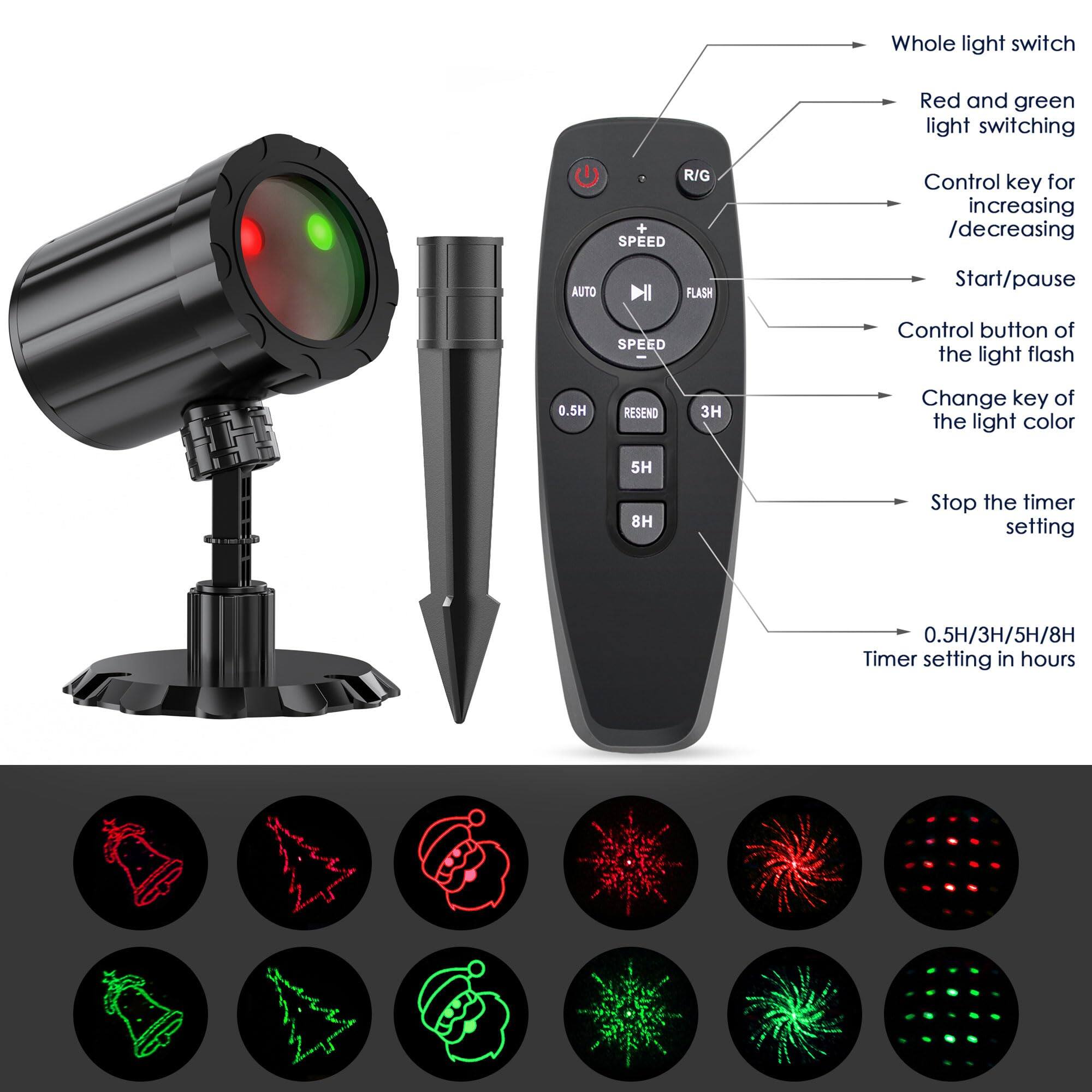 - Whole light switch
- Red and green light switching
- Control key for increasing/decreasing
- Start/pause
- Control button of the light flash
- Change key of the light color
- Stop the timer setting
- 0.5H / 3H / 5H / 8H Timer setting in hours