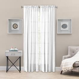 Ellis Curtain - Portland Crushed Taffeta Rod Pocket Tailored Panel - 48x63" - White