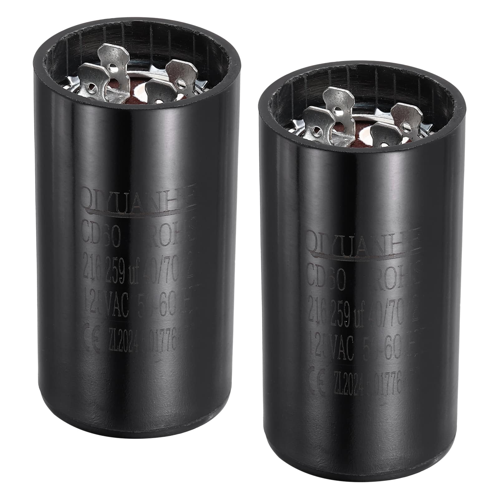 Unique Bargains - 2pcs CD60 Motor Run Capacitor, 216-259uF MFD AC125V, 50-60Hz, for Motor 36x70mm - Black price history on PriceWatchPro