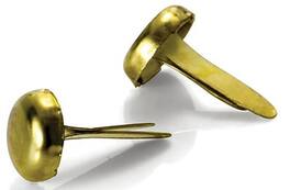 Officemate - Round Head Fasteners, 1/2" Shank, Brass, 100/Box - Gold