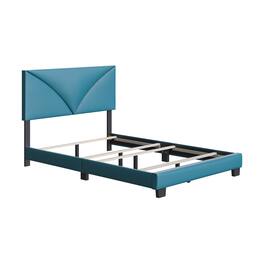 Boyd Sleep - Cornerstone Upholstered Platform Bed Frame, 4 Slat Wood Support System, Box Spring Required, Twin - Teal