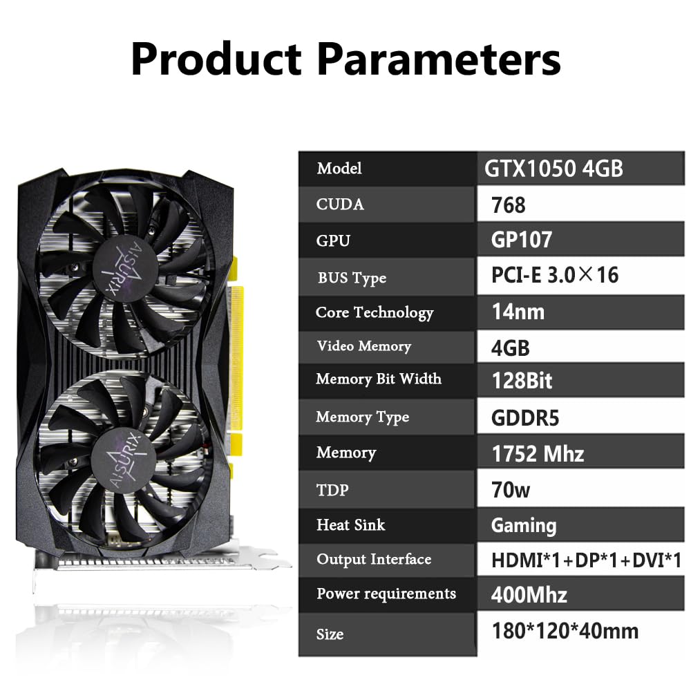 Dazzling Pops GTX 1050 4G Graphics Card GDDR5 PCI Express 3.0