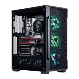 Velztorm - Fultix Desktop PC (Ryzen 5-5500, 16GB, 1TB SSD, Radeon RX 9070 XT, WiFi 4, Bluetooth 4.2, Win 11 Home) - Black