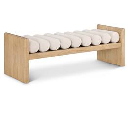 Meridian Furniture - Waverly Cream Boucle Fabric Bench - Beige