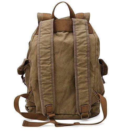 Alt View 4. Cozy Serene - 21101amg Specially High Density Thick Canvas Backpack Rucksack  Field Tan Large - Coffee-Small.