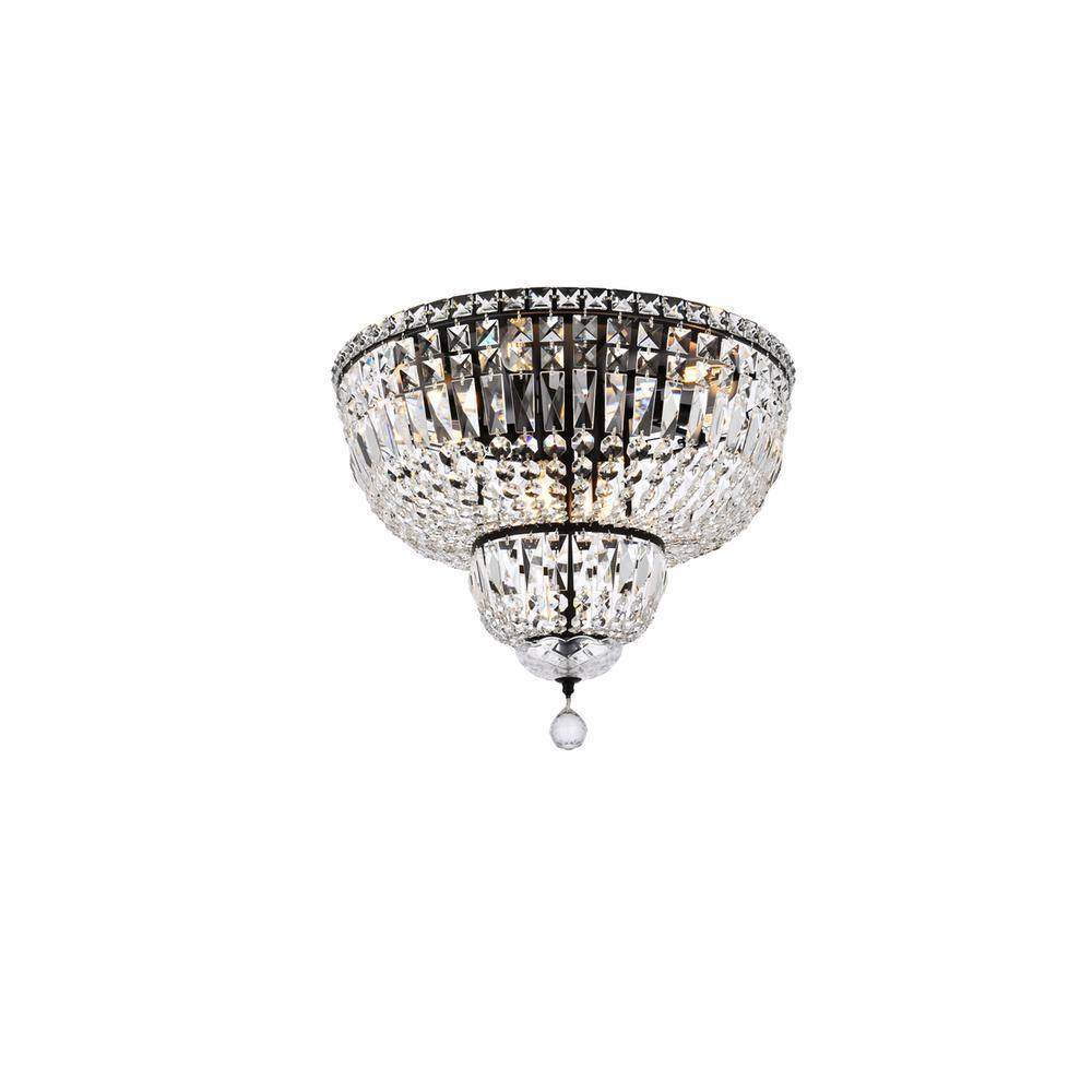 Alt View 4. Elegant Lighting - Tranquil 20 inch black flush mount - Black And Clear.