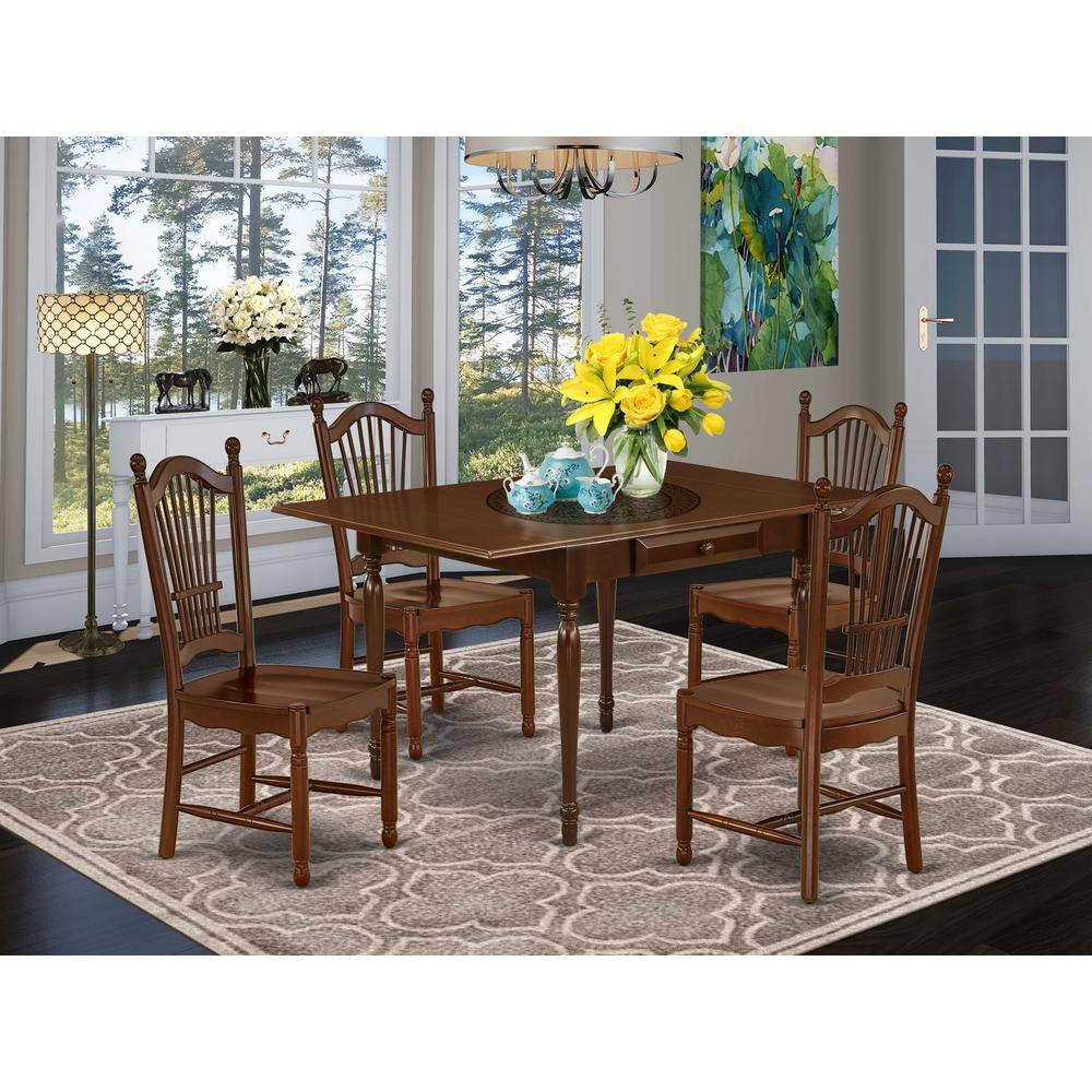 Angle. East West Furniture - Dining Room Set Mahogany - Mahogany.