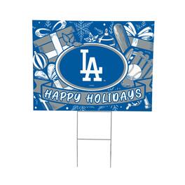 Evergreen Enterprises - Los Angeles Dodgers 24" x 18" Happy Holidays Christmas Outdoor Staked Yard Sign - Multicolor