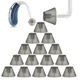 MEDca - Hearing Aid Standard Receiver Tulip Domes Compatible - Universal Invisible Tip Replacement Ear Domes (20) - Gray