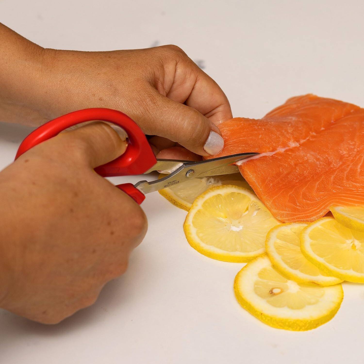 Alt View 7. Escali - Joyce Chen Original Unlimited Kitchen Scissors 2-Pack w/ Red Handles - Red.