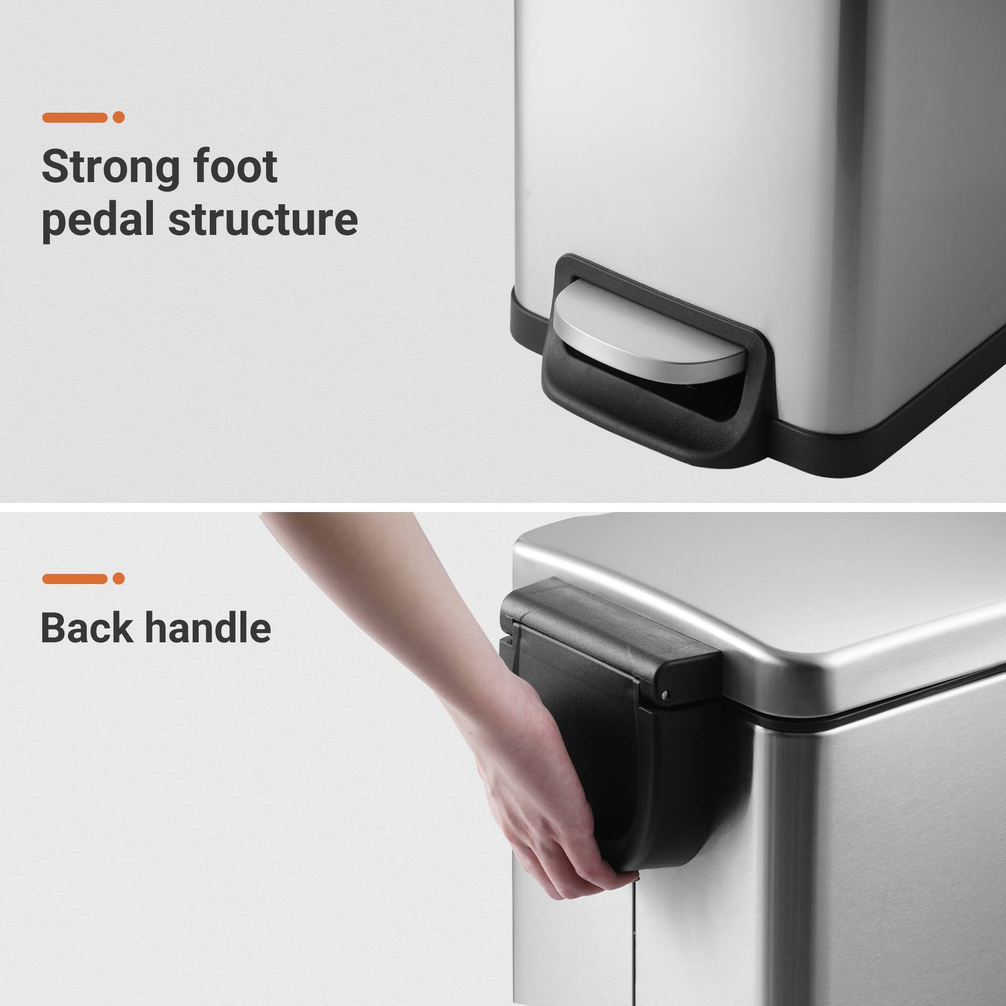 Strong foot pedal structure, Back handle