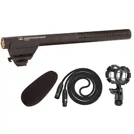 Sennheiser - MKE 600 Shotgun Microphone Kit — XLR Video Mic with Shockmount, Cable & Foam Windscreen