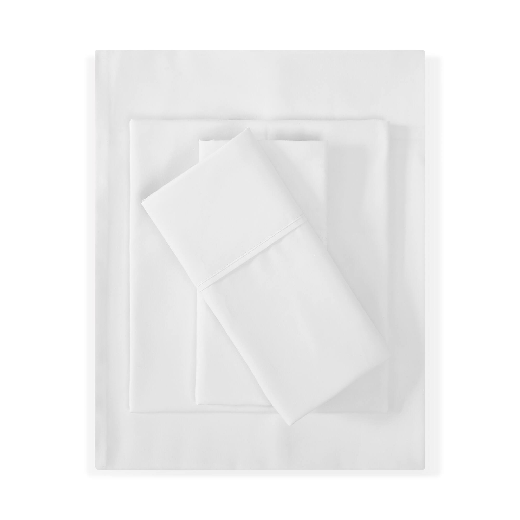 Back. Sweet Home Collection - All Season Reversible Bed-in-A-Bag Solid Color Comforter & Sheet Set, Queen - White.