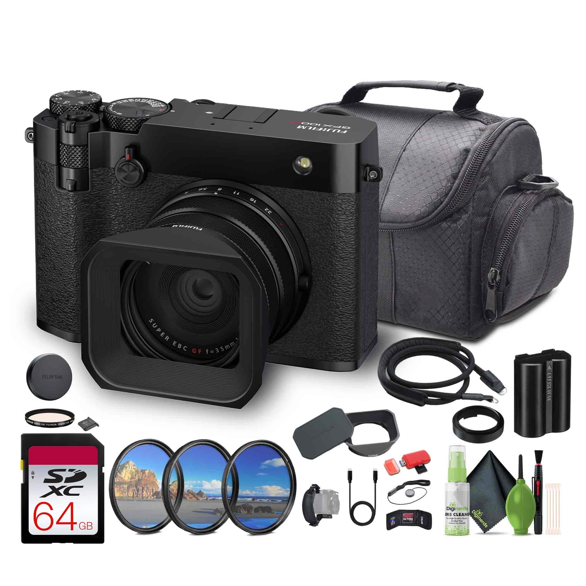 Bundle - Fujifilm - GFX100RF 102MP Large Format Mirrorless Digital Camera Black price history on PriceWatchPro