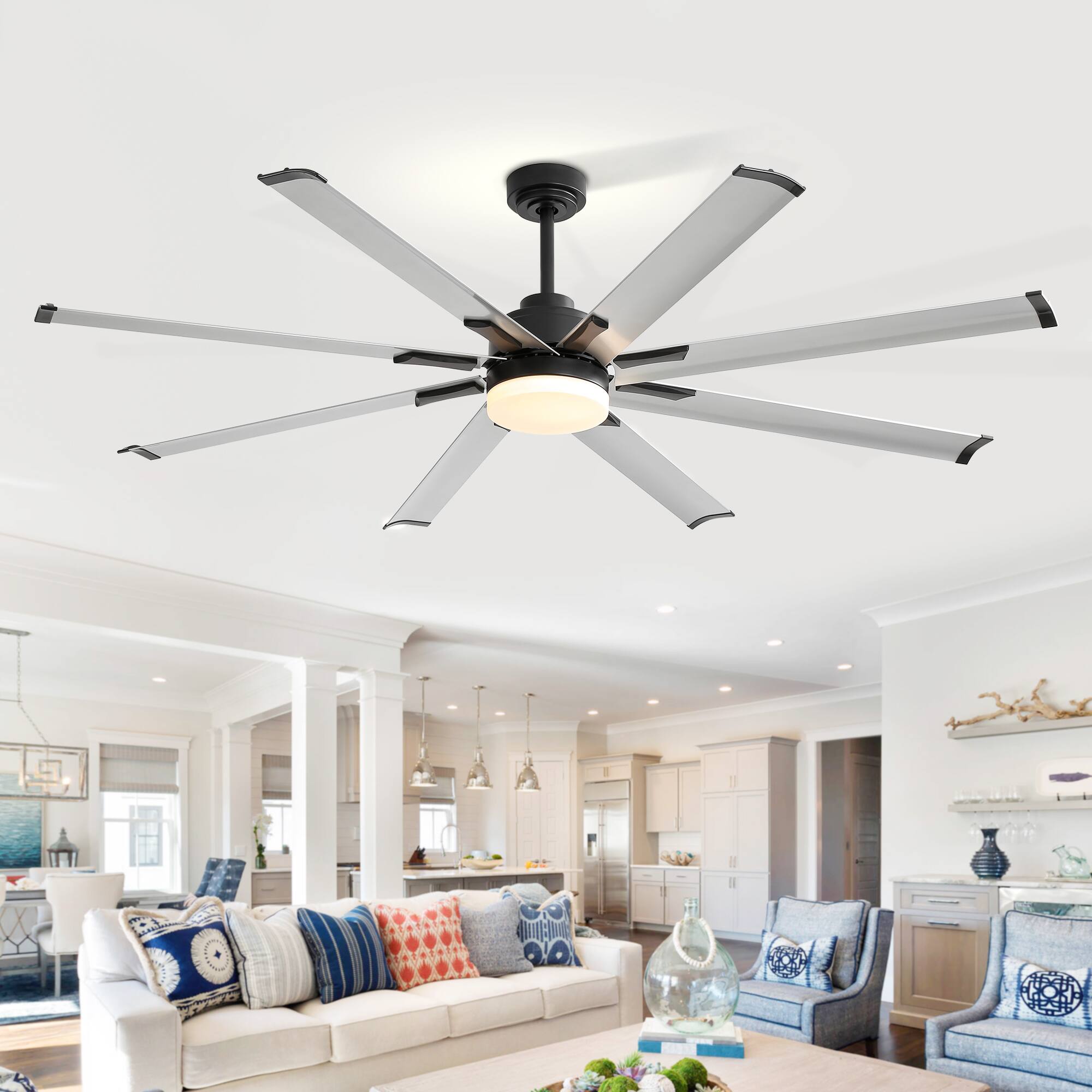 Breezary 72'' Ceiling Fan with 8 Aluminum Blades, DC Motor, Remote