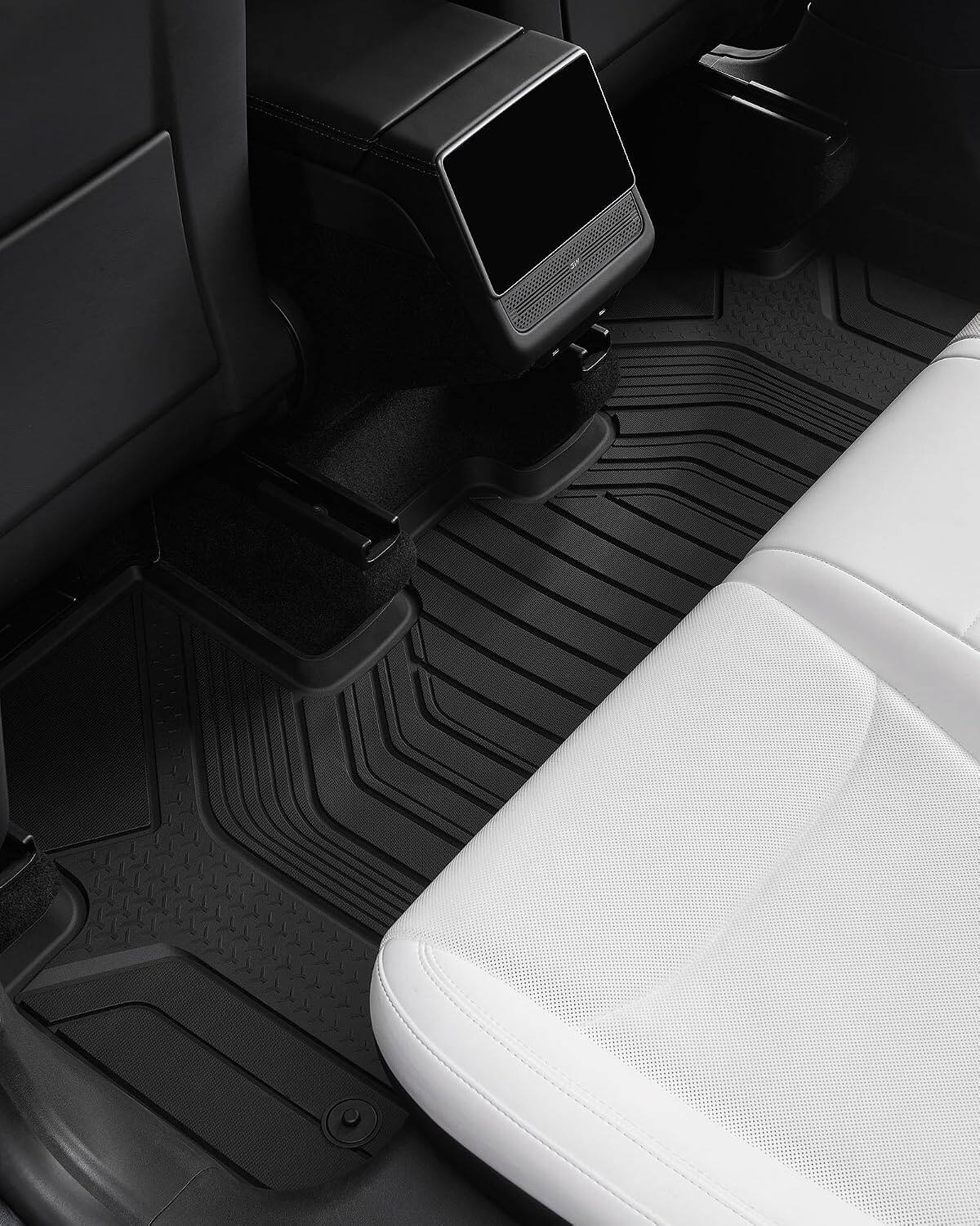 Alt View 2. 3W - Custom Fit Floor Mats for 2025-2026 Tesla New Model Y, Upgraded Metal Pedal TPE automotive floor mats - black.