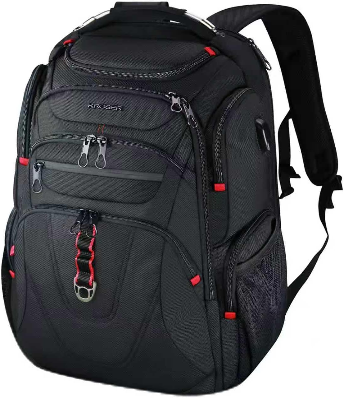 Front. Vulpecula Spade - TSA Friendly Travel Laptop Backpack XL Computer Backpack Water-Repellent College Daypack Business Backpack - Black-17.3.