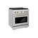 Left. ZLINE - Autograph Edition 30" Paramount Gas Range w/ 4 Burners & Champagne Bronze Accents (SGRZ-30-CB) - Stainless Steel.
