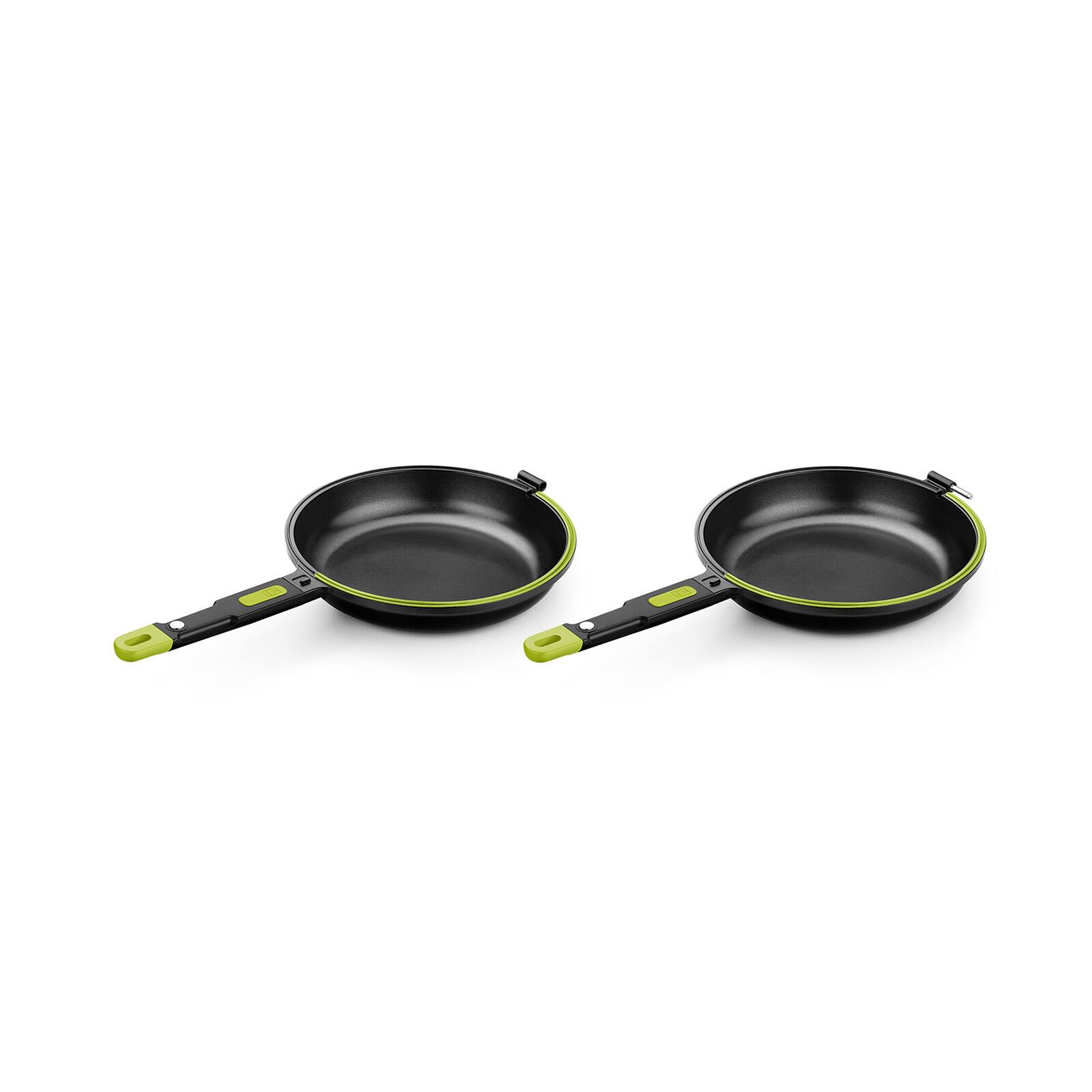 Alt View 1. BRA Cookware - Foodie Dual Frying Pan Double Skillet for Spanish Omelets & Frittatas, 10.2-Inch - Black.