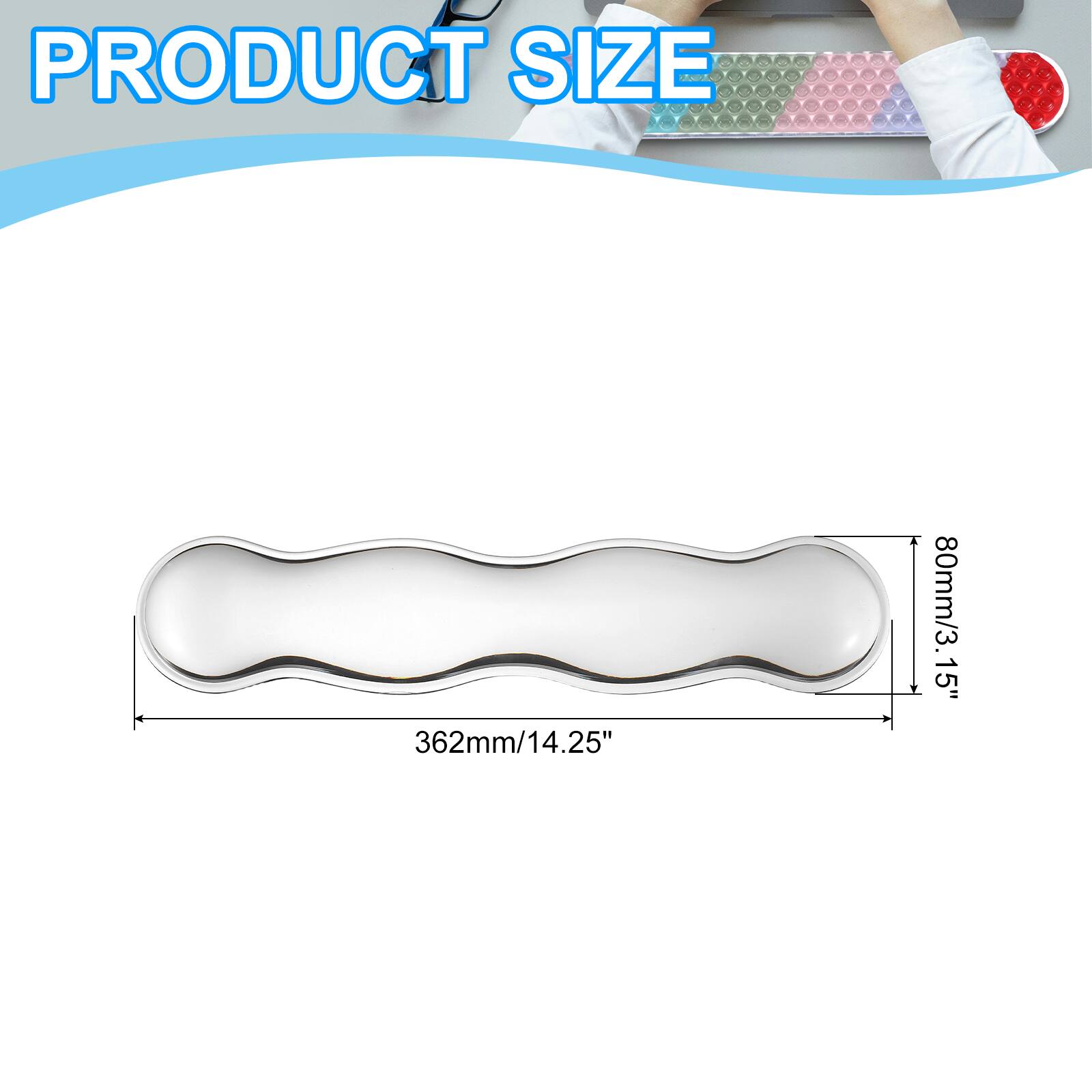 PRODUCT SIZE  
362mm/14.25" x 80mm/3.15"