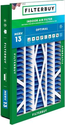 Filterbuy - 20x30x5 MERV 13 Smoke & Allergy Defense, Pleated HVAC AC Furnace Air Filters for Honeywell Return Grille (1-Pack) - Blue