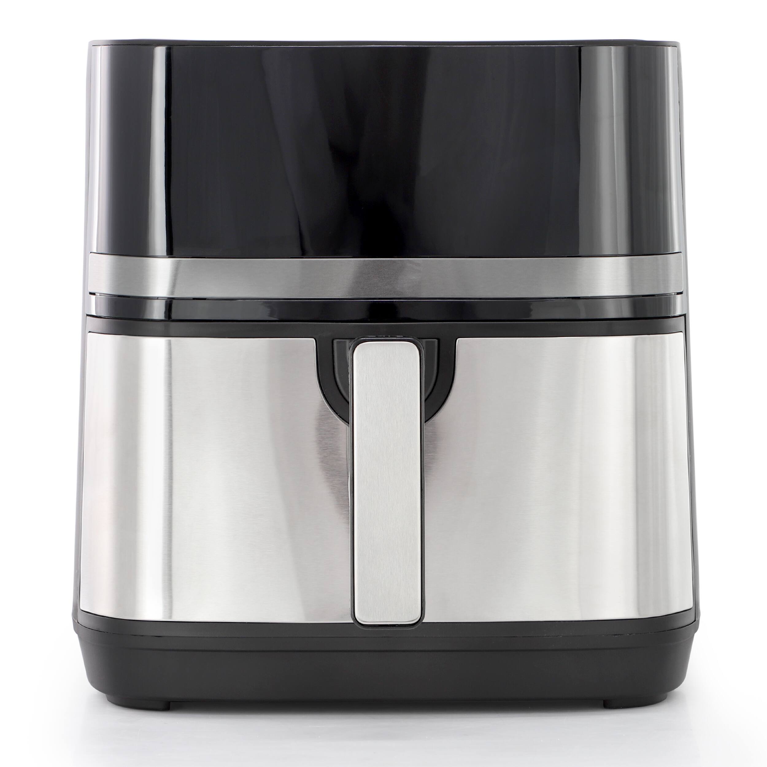 Alt View 2. MegaChef - MegaChef 8.5 Quart Bundle Electric Air Fryer in Black and Stainless Steel with 125 Piece Paper Liners - Black.