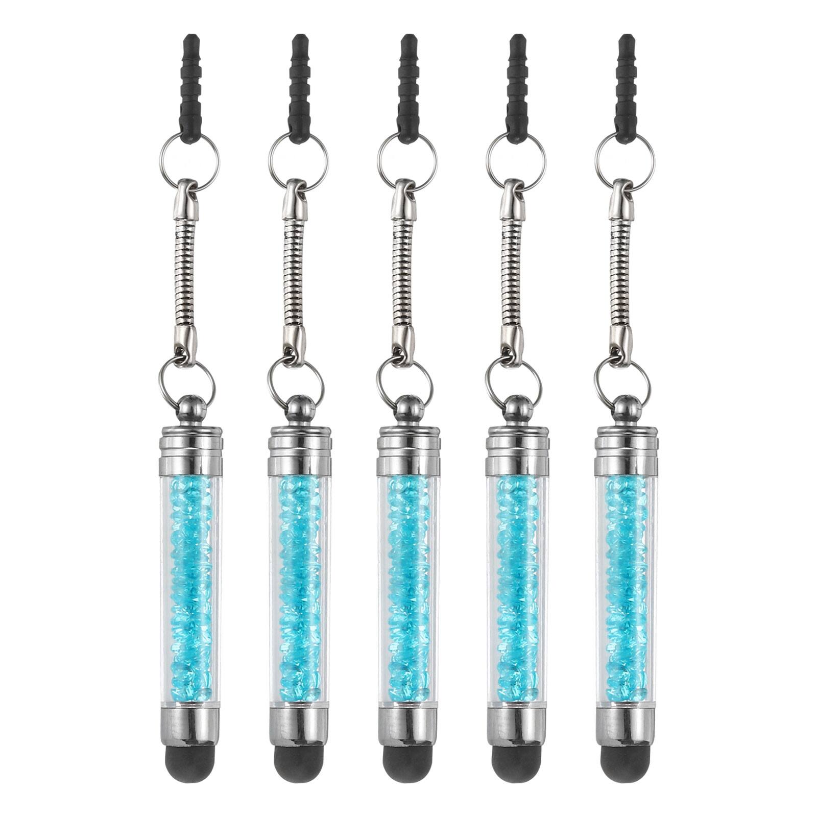 Unique Bargains - 5pcs Stylus Pen for Touch Screens Mini Crystal Diamond Capacitive Pens for Universal All Touchscreen Devices - Light Blue