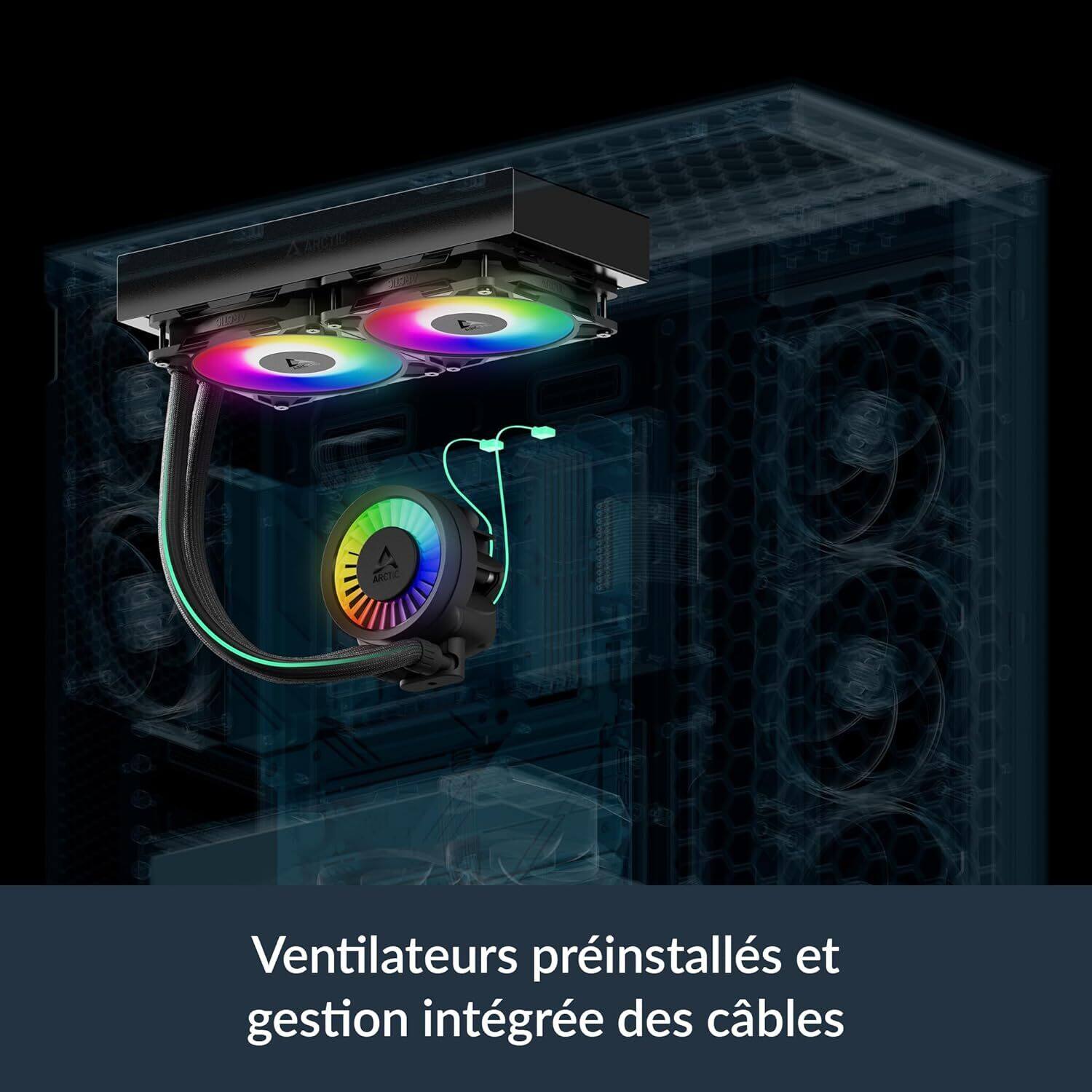 Ventilateurs préinstallés et gestion intégrée des câbles