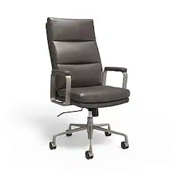 Staples - Staples® Shelton Ergonomic Leather Swivel Manager Chair, (HG-70081) - Gray