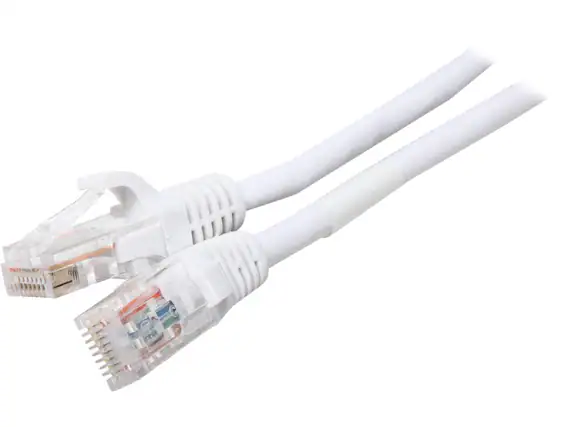 Front. Cables to Go - C2G 25428 Cat5e Cable - Snagless Unshielded Ethernet Network Patch Cable, White (10 Feet, 3.04 Meters).