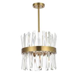 Elegant Lighting - Serephina 12 inch crystal round pendant light in - Satin Gold