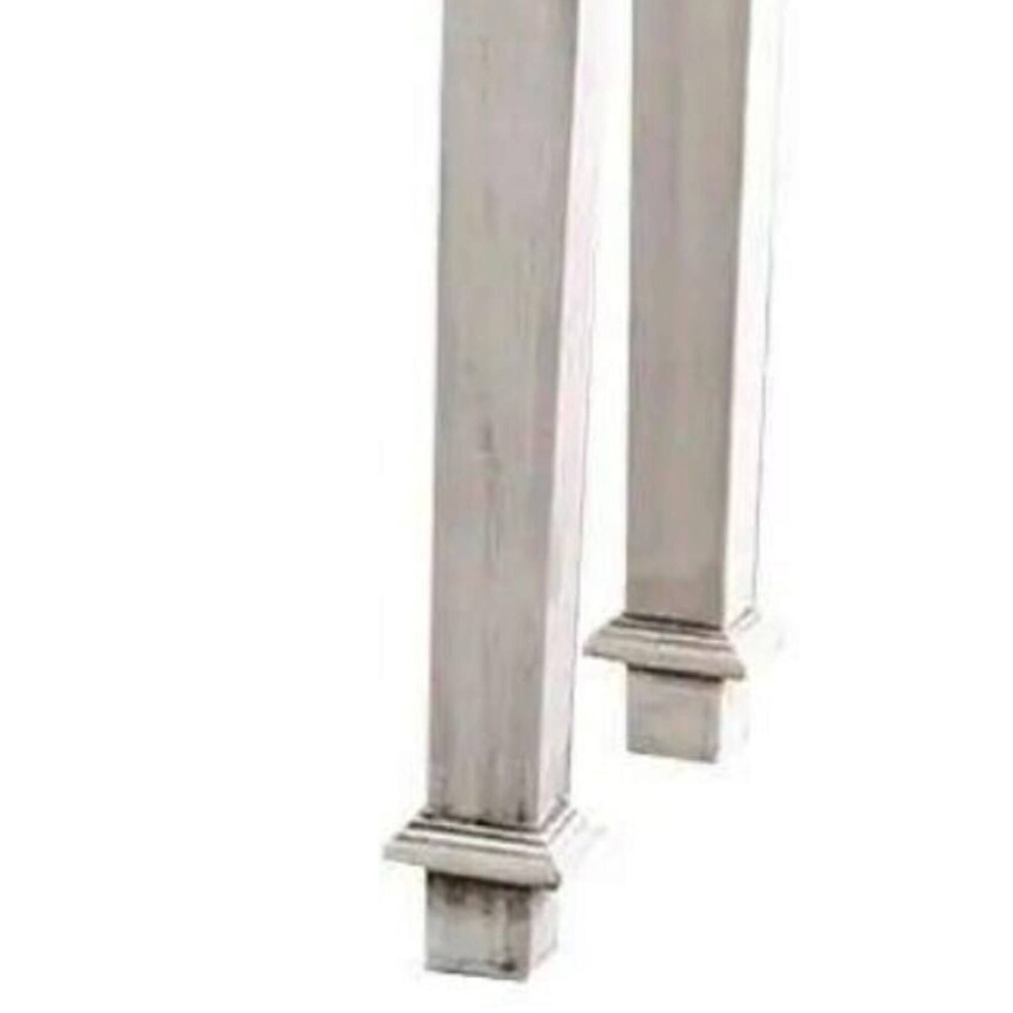 Alt View 3. Manhattan Lane - Spacious Wooden Sofa Table with Carved Turned Legs, Antique White - White.