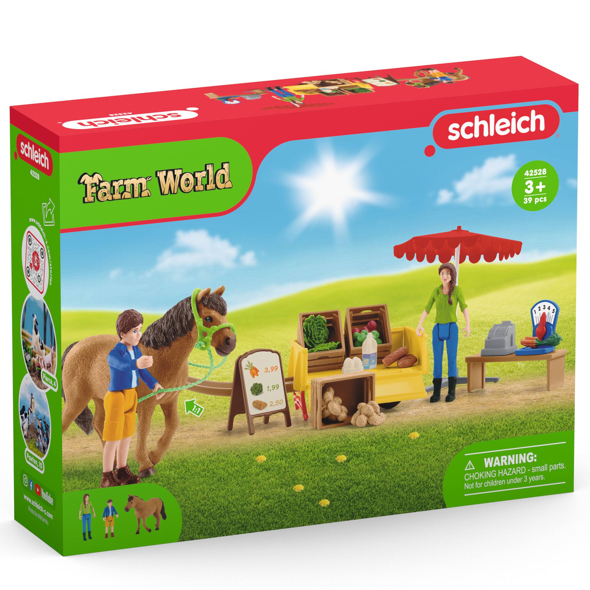 schleich  
Farm World  
3+  
39 pcs  
42528  

WARNING: small parts.  
CHOKING HAZARD - children under 3 years. Not for